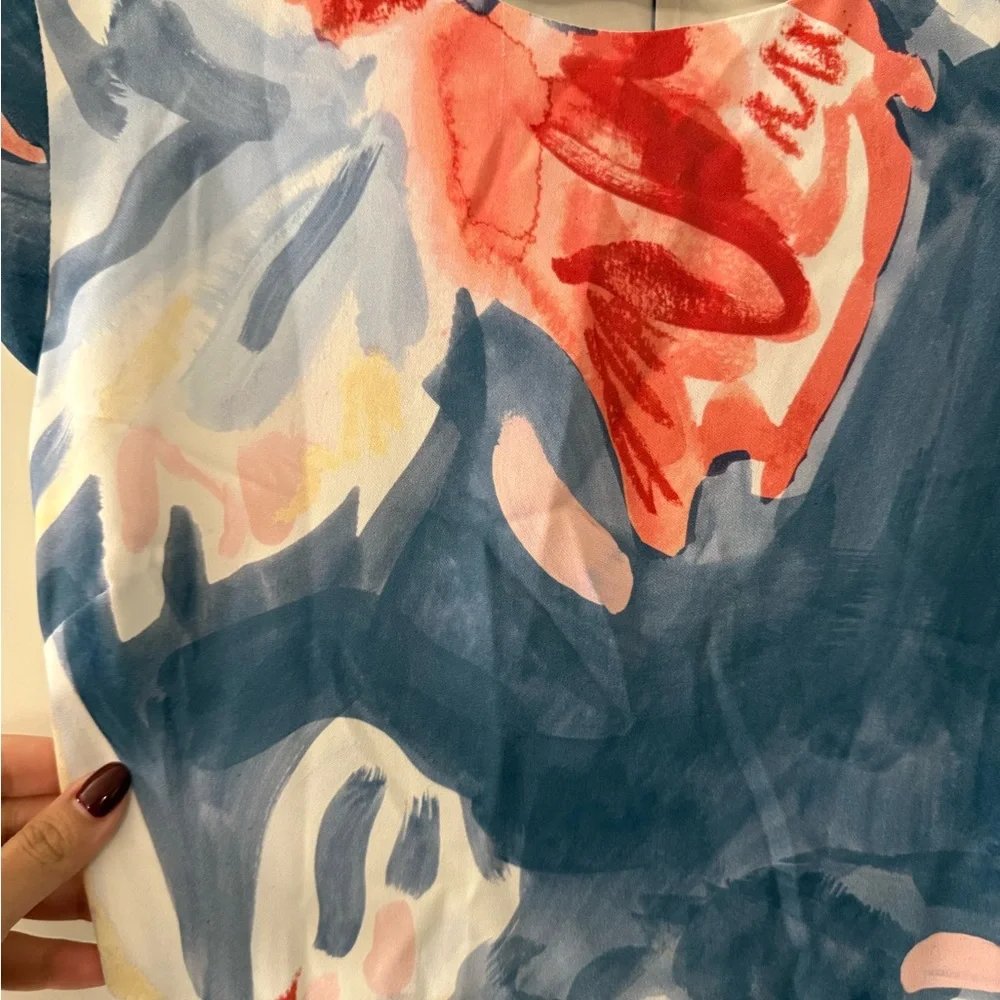 Aritzia Blue and Pink Floral Midi Dress - Picture 5 of 5